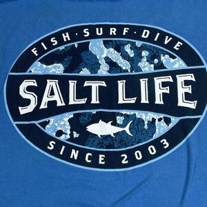 Salt Life Graphic T-shirt Blue XL Fishing Outdoors Short Sleeve Cotton 2003